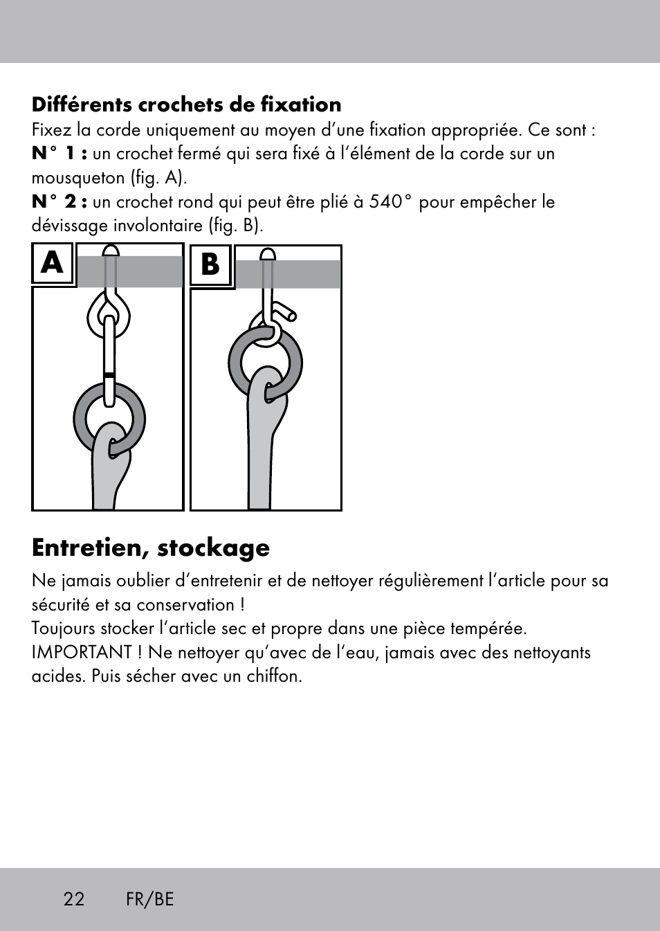 Entretien, stockage | Playtive Swing Kletterseil User Manual | Page 20 / 32