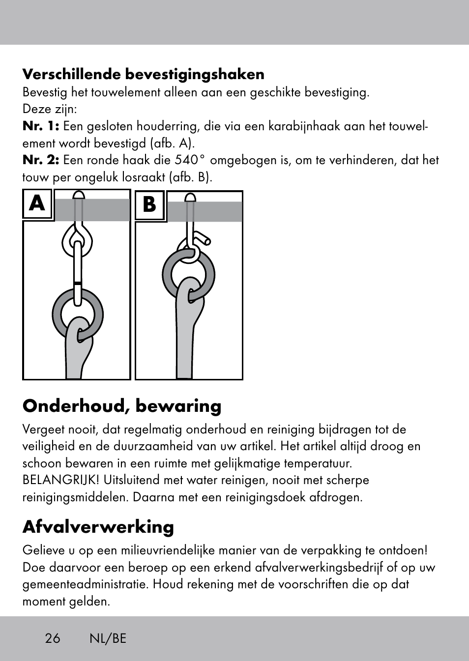 Onderhoud, bewaring, Afvalverwerking | Playtive Swing Kletterseil User Manual | Page 24 / 32