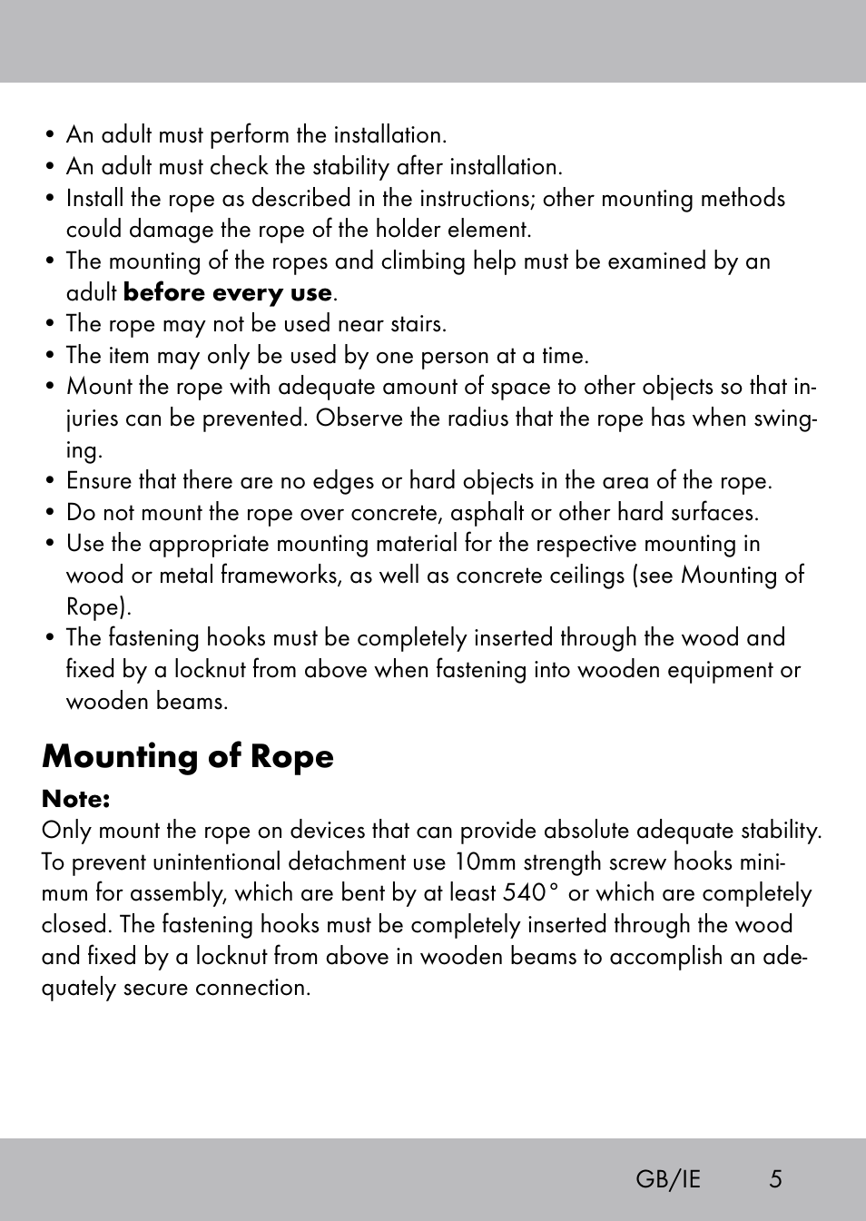 Mounting of rope | Playtive Swing Kletterseil User Manual | Page 3 / 32