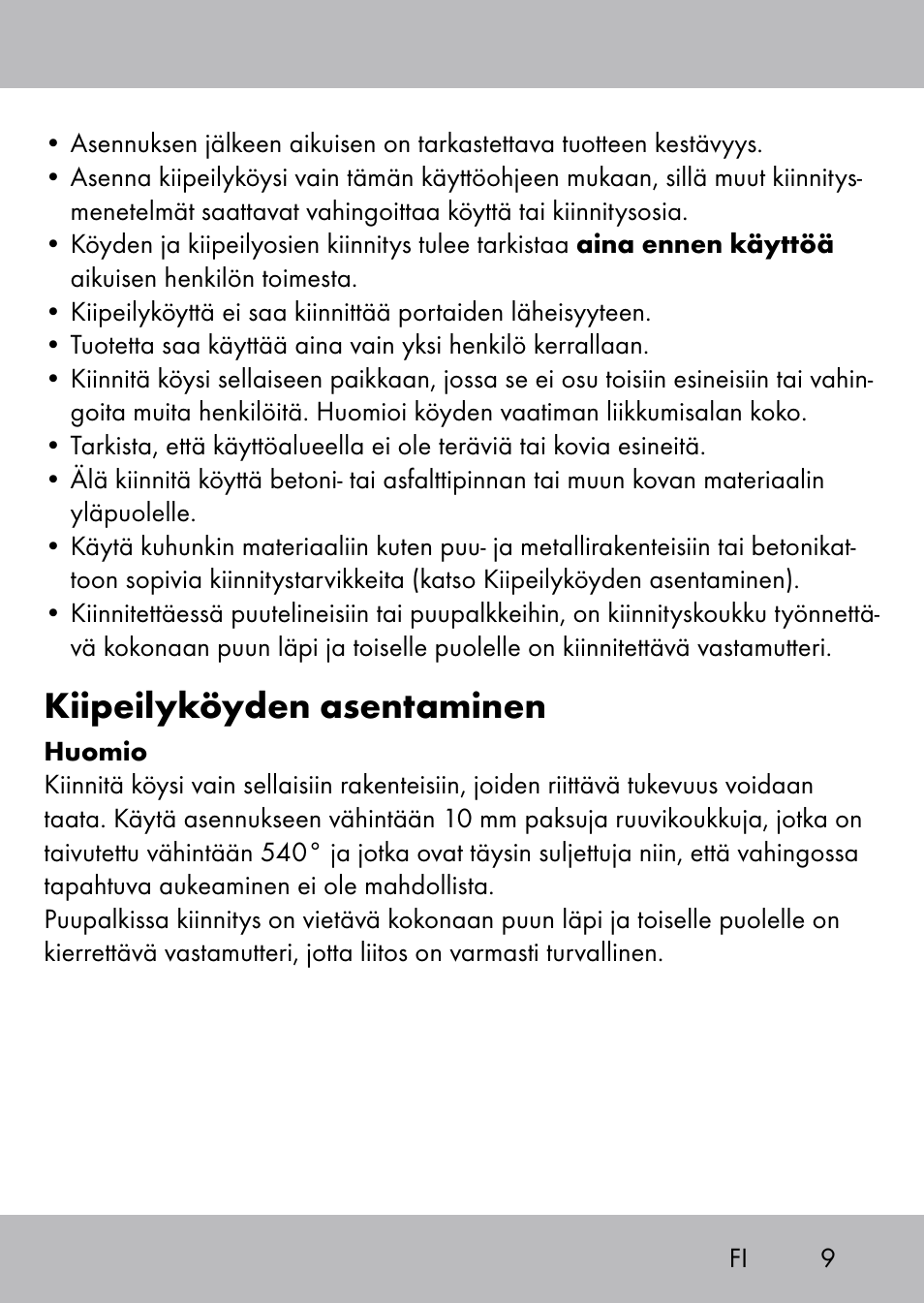 Kiipeilyköyden asentaminen | Playtive Swing Kletterseil User Manual | Page 7 / 32