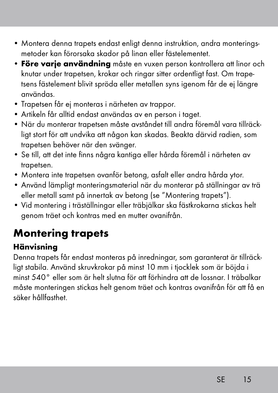 Montering trapets | Playtive Swing Trapezschaukel User Manual | Page 13 / 40