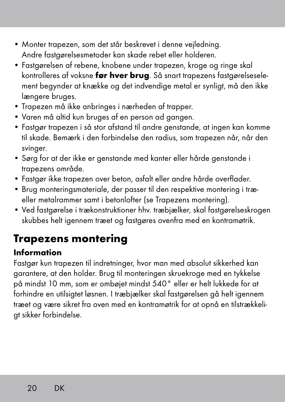 Trapezens montering | Playtive Swing Trapezschaukel User Manual | Page 18 / 40