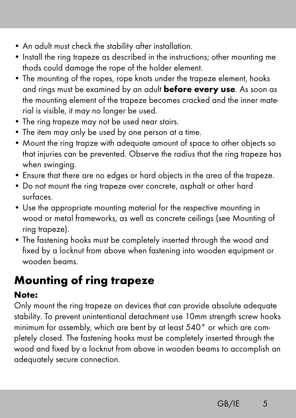 Mounting of ring trapeze | Playtive Swing Trapezschaukel User Manual | Page 3 / 40
