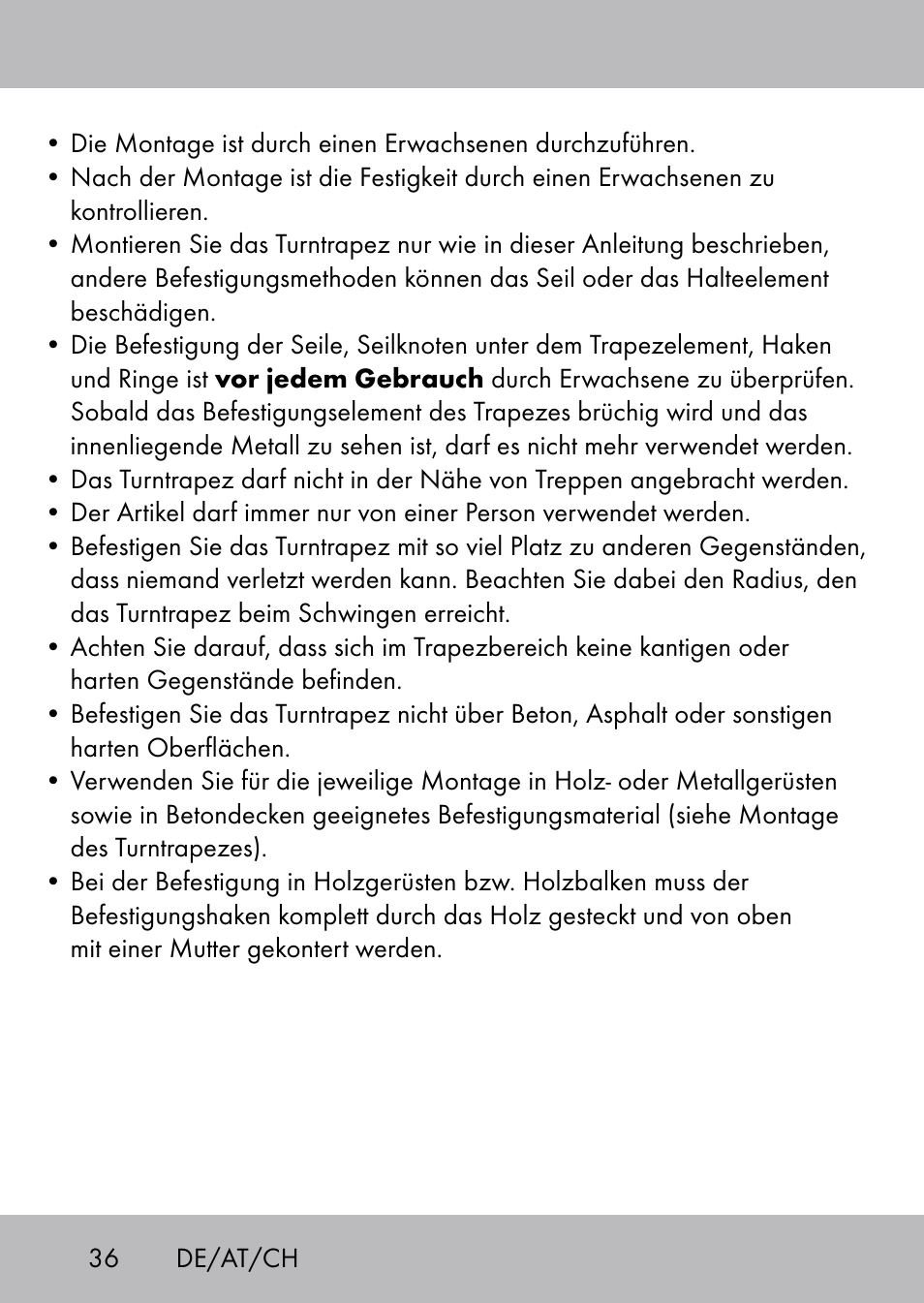 Playtive Swing Trapezschaukel User Manual | Page 34 / 40