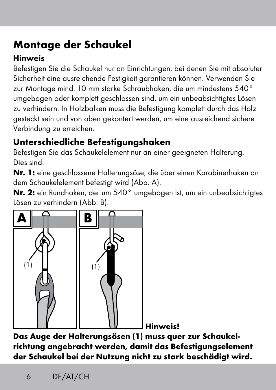 Montage der schaukel | Playtive Swing Brettschaukel User Manual | Page 4 / 32