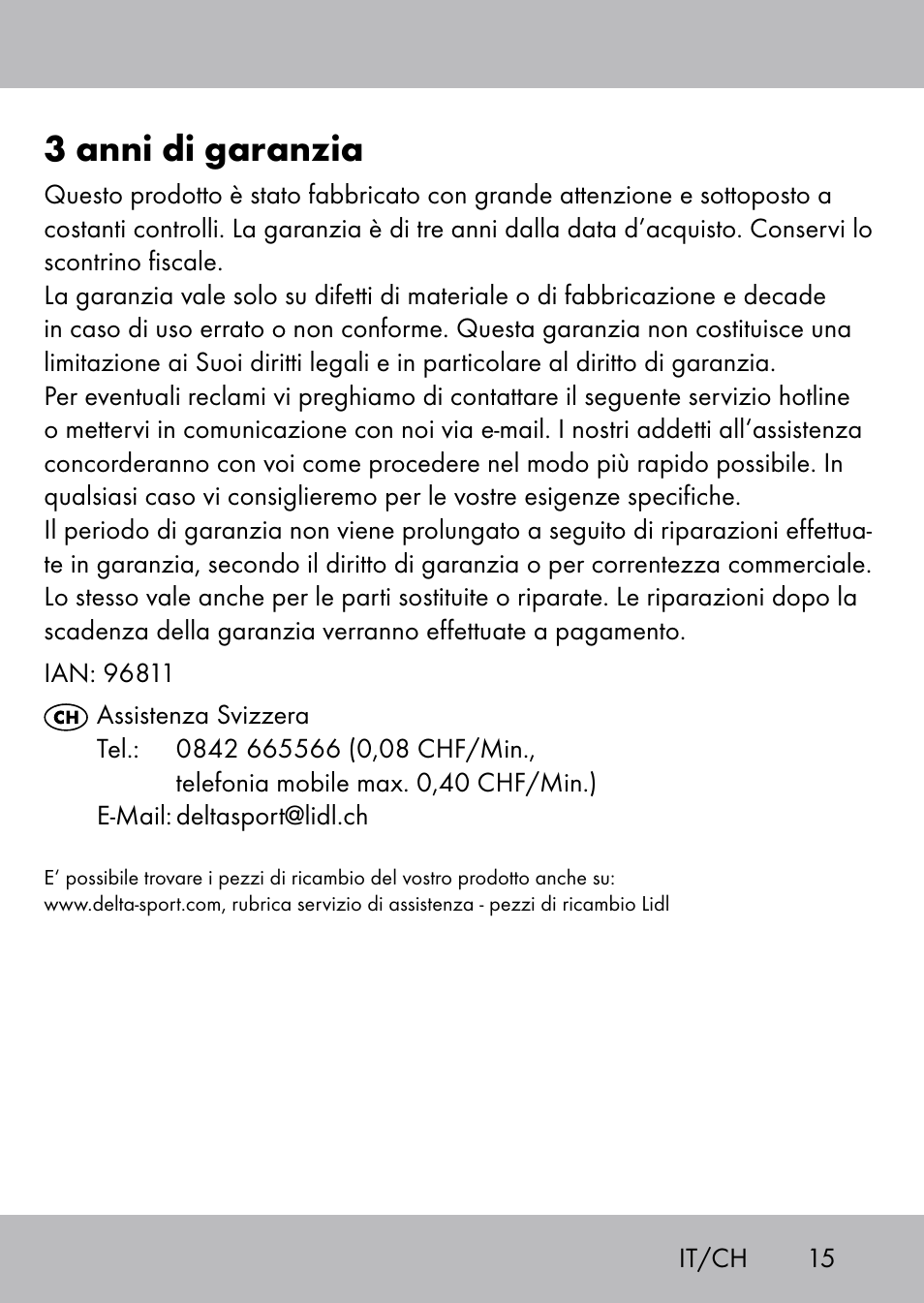 3 anni di garanzia | Playtive Swing Kletterseil User Manual | Page 13 / 24