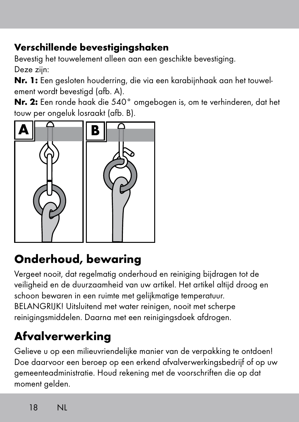 Onderhoud, bewaring, Afvalverwerking | Playtive Swing Kletterseil User Manual | Page 16 / 24