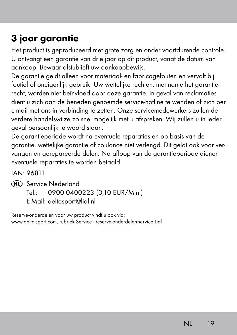 3 jaar garantie | Playtive Swing Kletterseil User Manual | Page 17 / 24