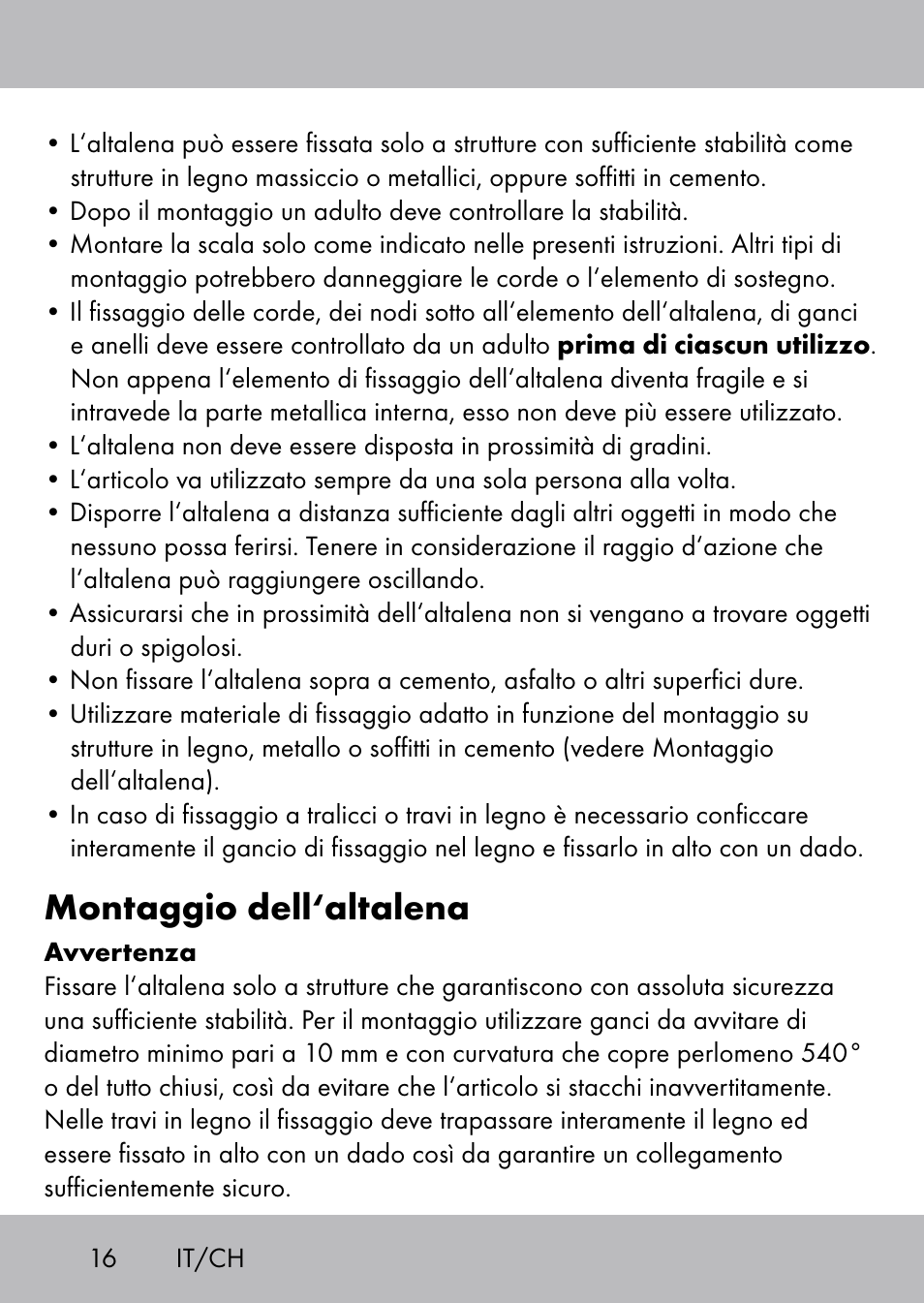 Montaggio dell‘altalena | Playtive Swing Tellerschaukel User Manual | Page 14 / 28