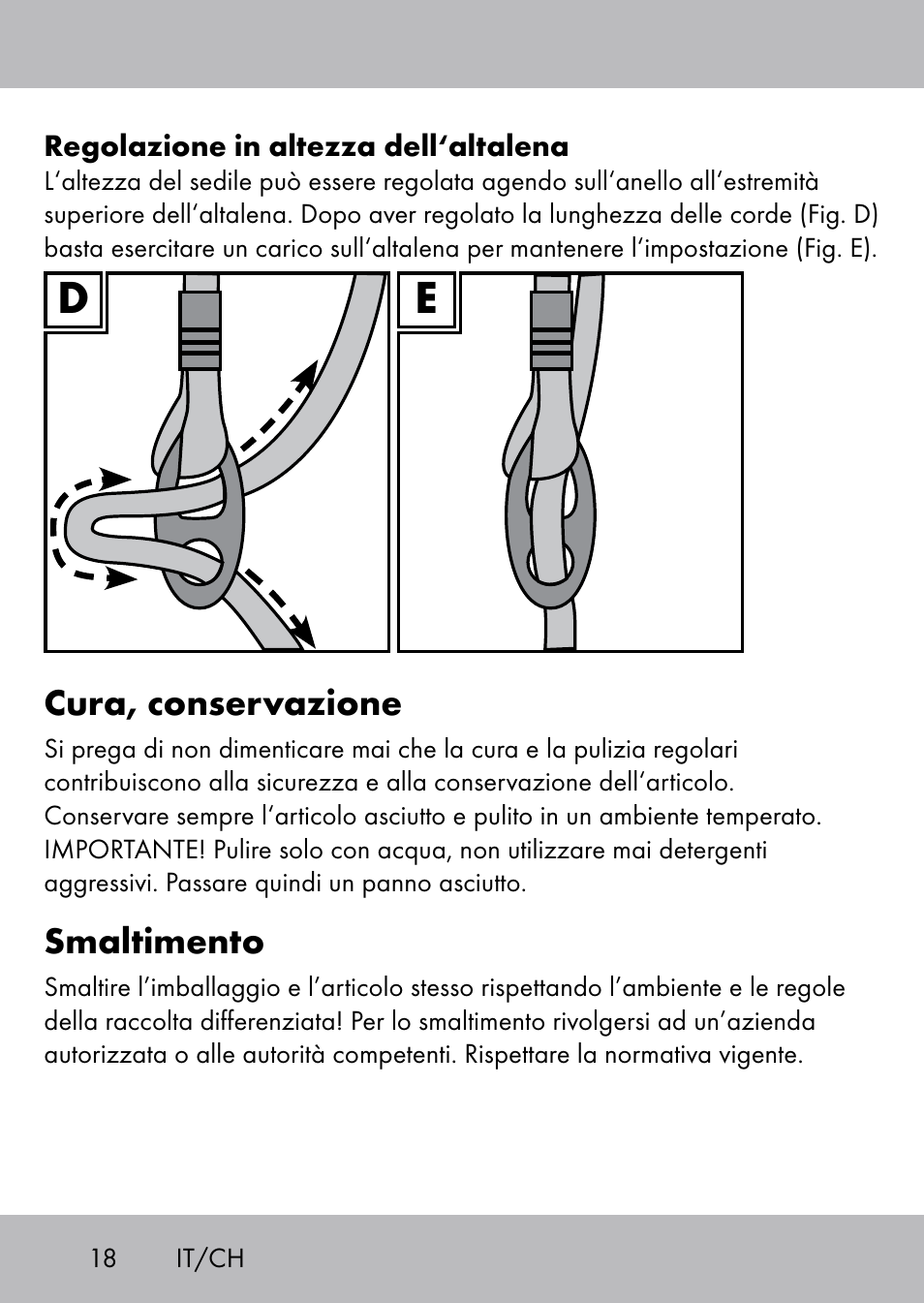 Cura, conservazione, Smaltimento | Playtive Swing Tellerschaukel User Manual | Page 16 / 28