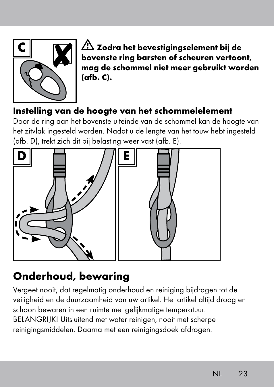 Onderhoud, bewaring | Playtive Swing Tellerschaukel User Manual | Page 21 / 28