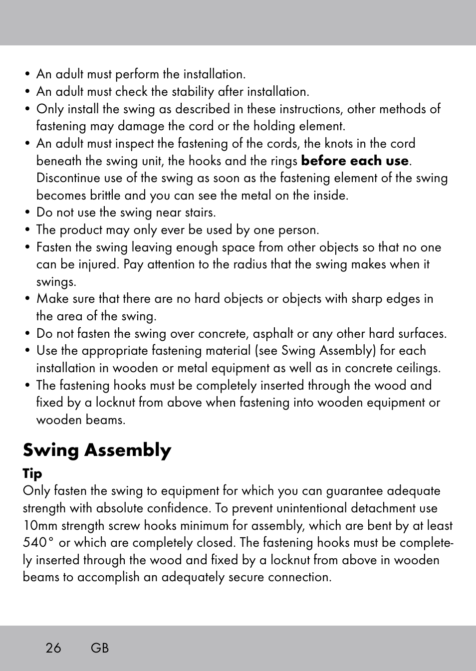 Swing assembly | Playtive Swing Tellerschaukel User Manual | Page 24 / 28