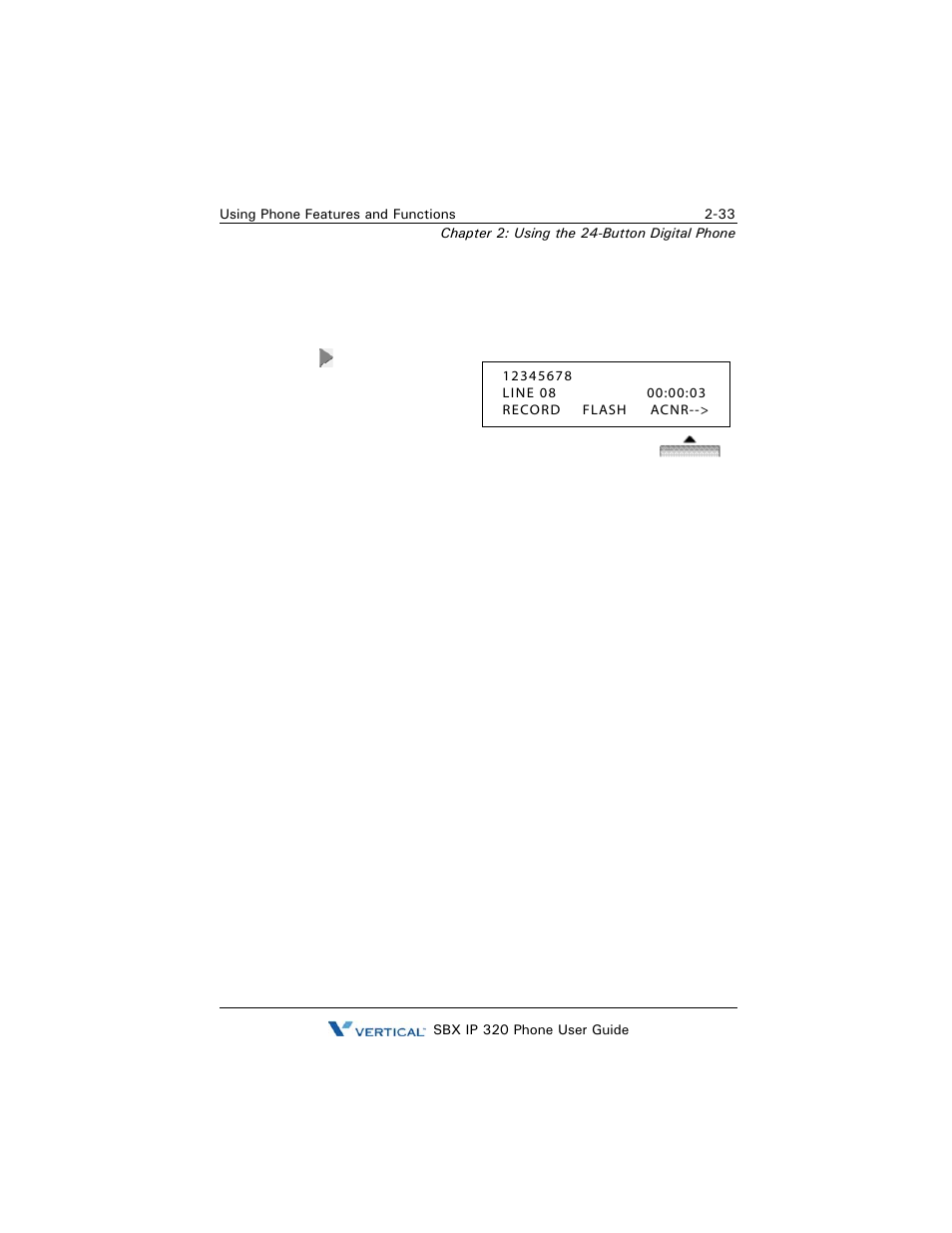 Automatic called number redial, Automatic called number redial -33 | Vertical SBX IP 320 User Manual | Page 49 / 124