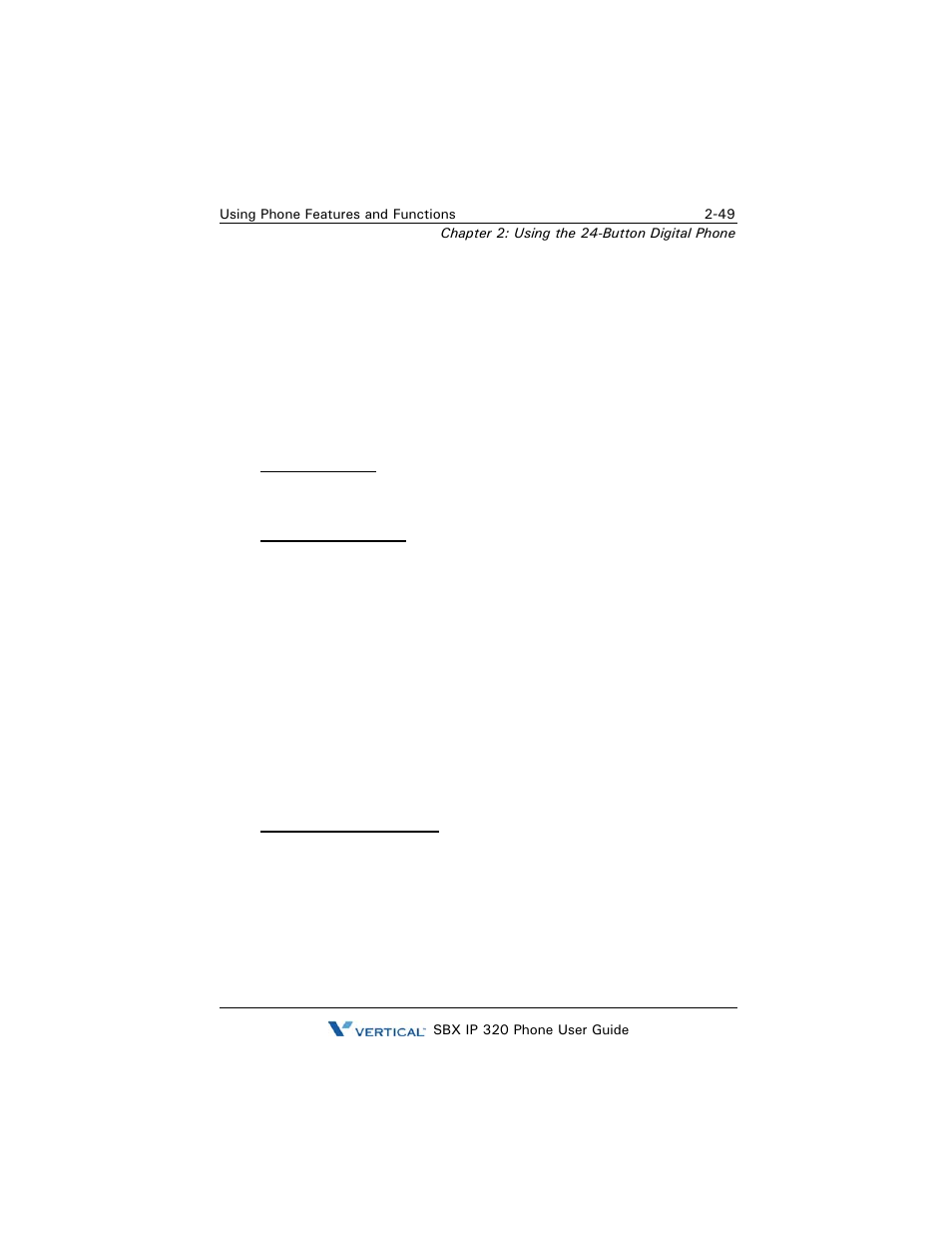 Paging, Paging -49 | Vertical SBX IP 320 User Manual | Page 65 / 124
