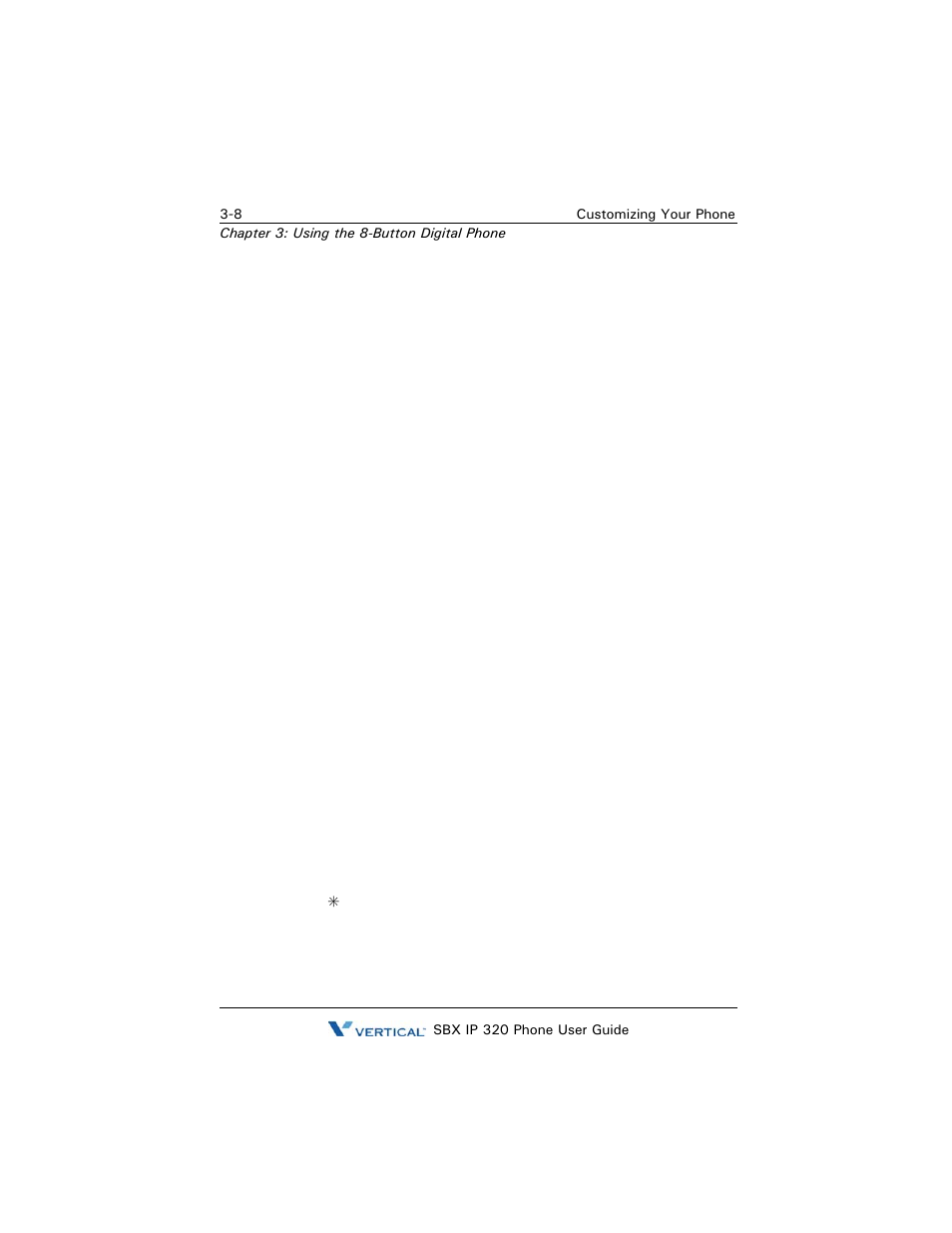 Customizing your phone, Setting/changing your station password, Recording your station name (voice title) | Customizing your phone -8 | Vertical SBX IP 320 User Manual | Page 90 / 124