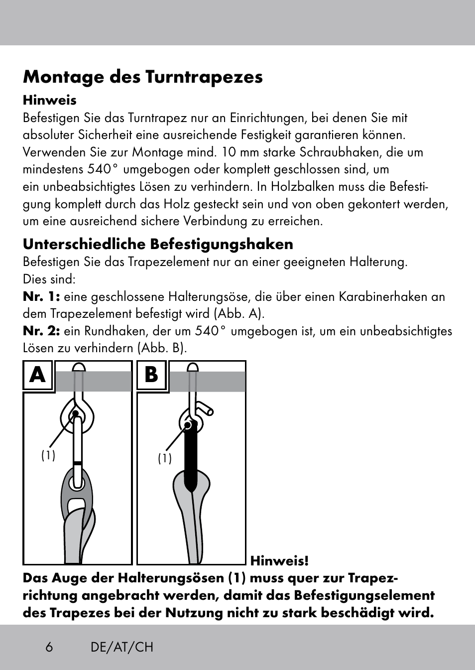 Montage des turntrapezes | Playtive Swing Trapezschaukel User Manual | Page 4 / 28