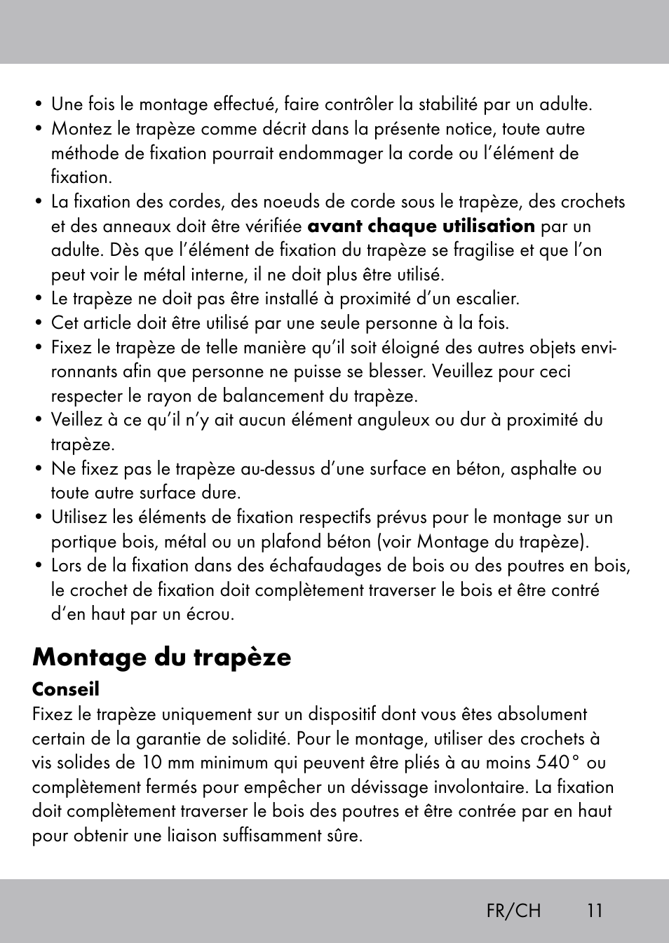 Montage du trapèze | Playtive Swing Trapezschaukel User Manual | Page 9 / 28