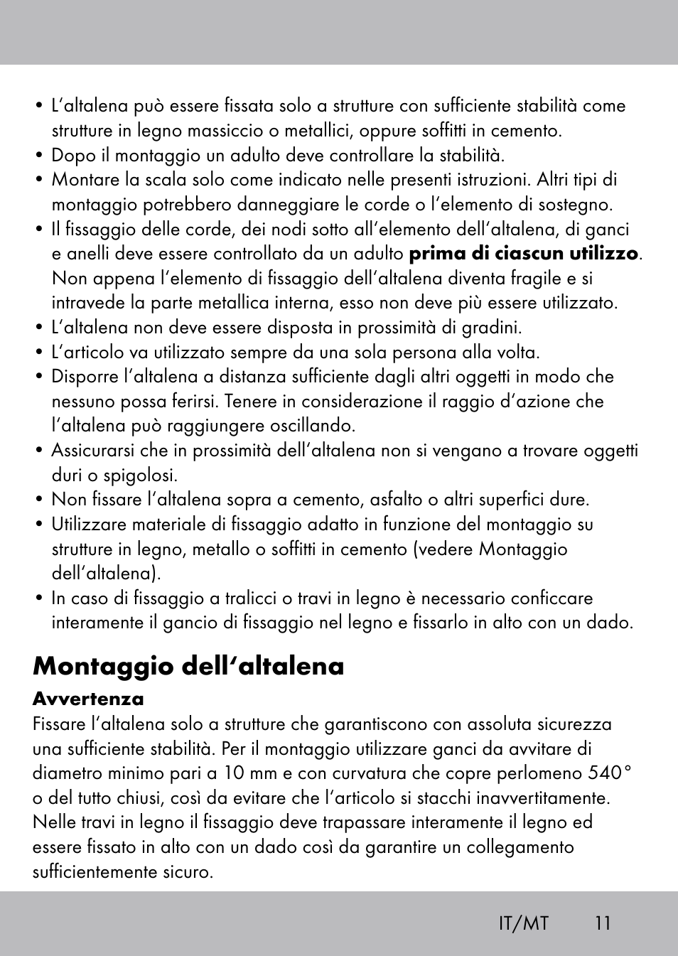 Montaggio dell‘altalena | Playtive Swing Brettschaukel User Manual | Page 9 / 28