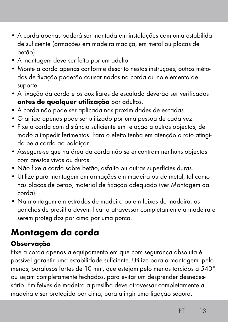 Montagem da corda | Playtive Swing Kletterseil User Manual | Page 11 / 24