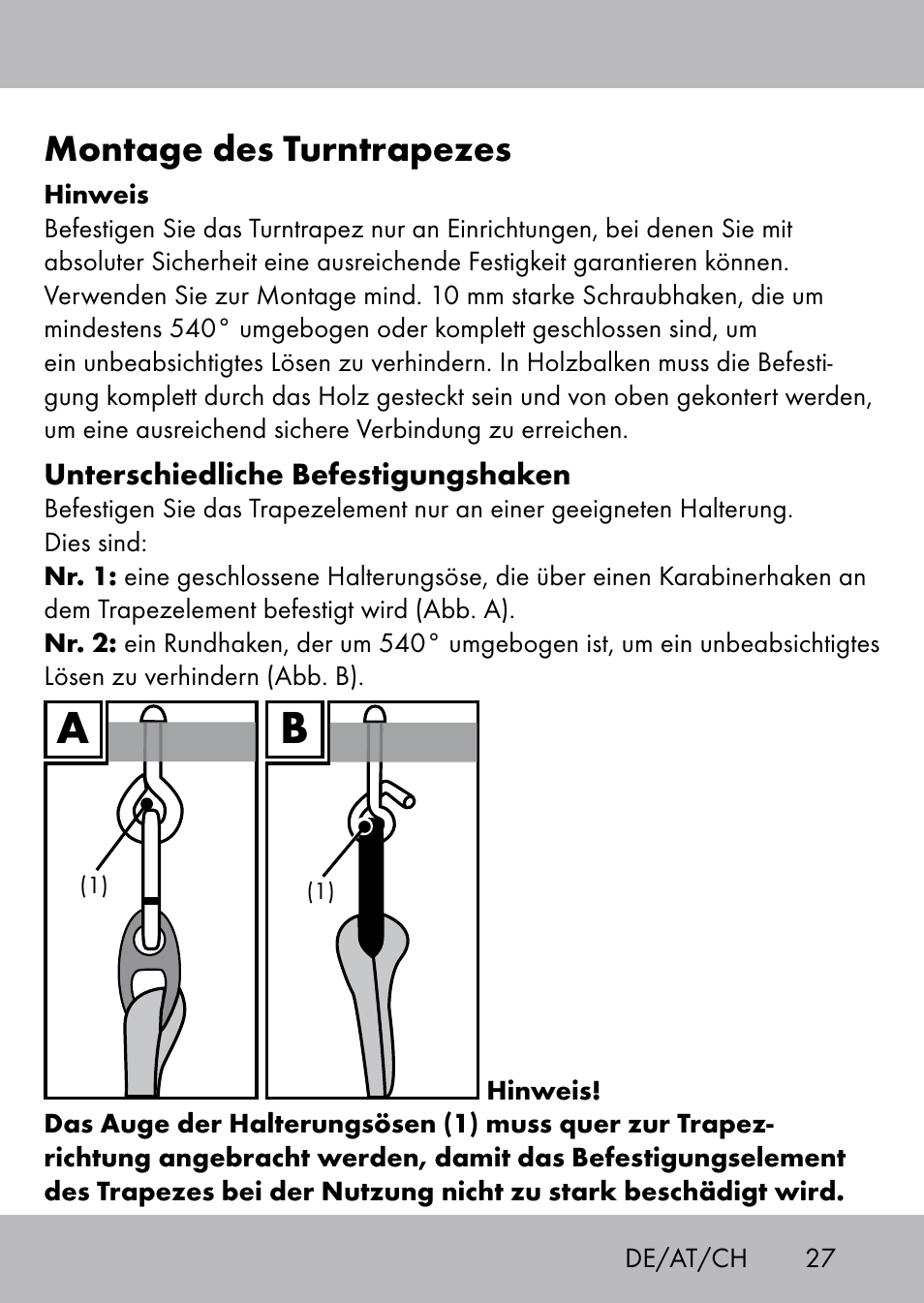 Montage des turntrapezes | Playtive Swing Trapezschaukel User Manual | Page 25 / 28