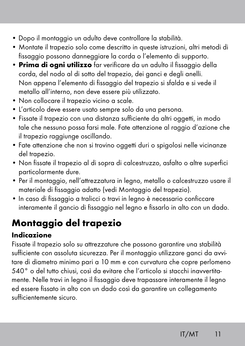 Montaggio del trapezio | Playtive Swing Trapezschaukel User Manual | Page 9 / 28