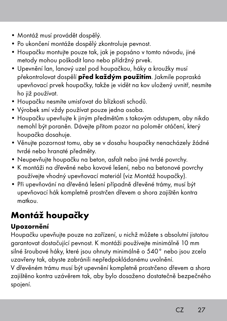 Montáž houpačky | Playtive Swing Brettschaukel User Manual | Page 25 / 40