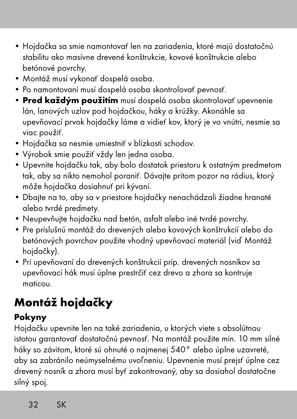 Montáž hojdačky | Playtive Swing Brettschaukel User Manual | Page 30 / 40