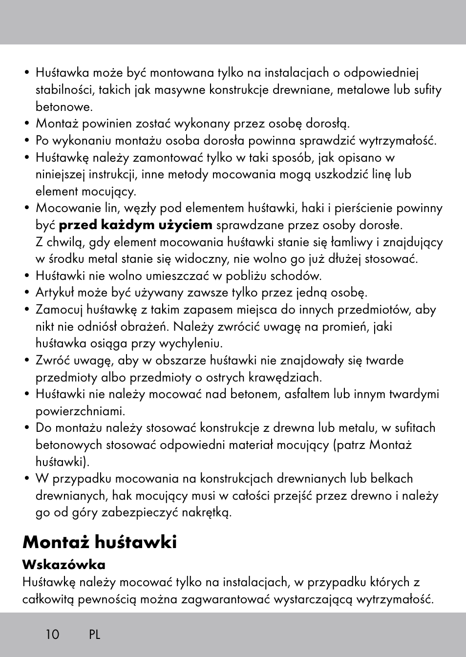 Montaż huśtawki | Playtive Swing Brettschaukel User Manual | Page 8 / 40