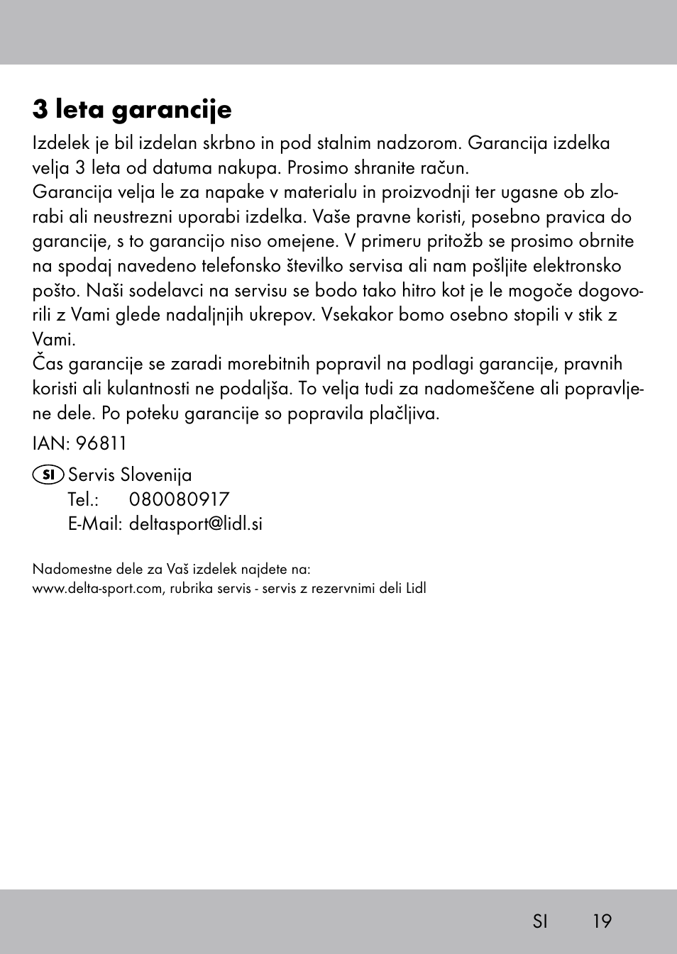 3 leta garancije | Playtive Swing Kletterseil User Manual | Page 17 / 32