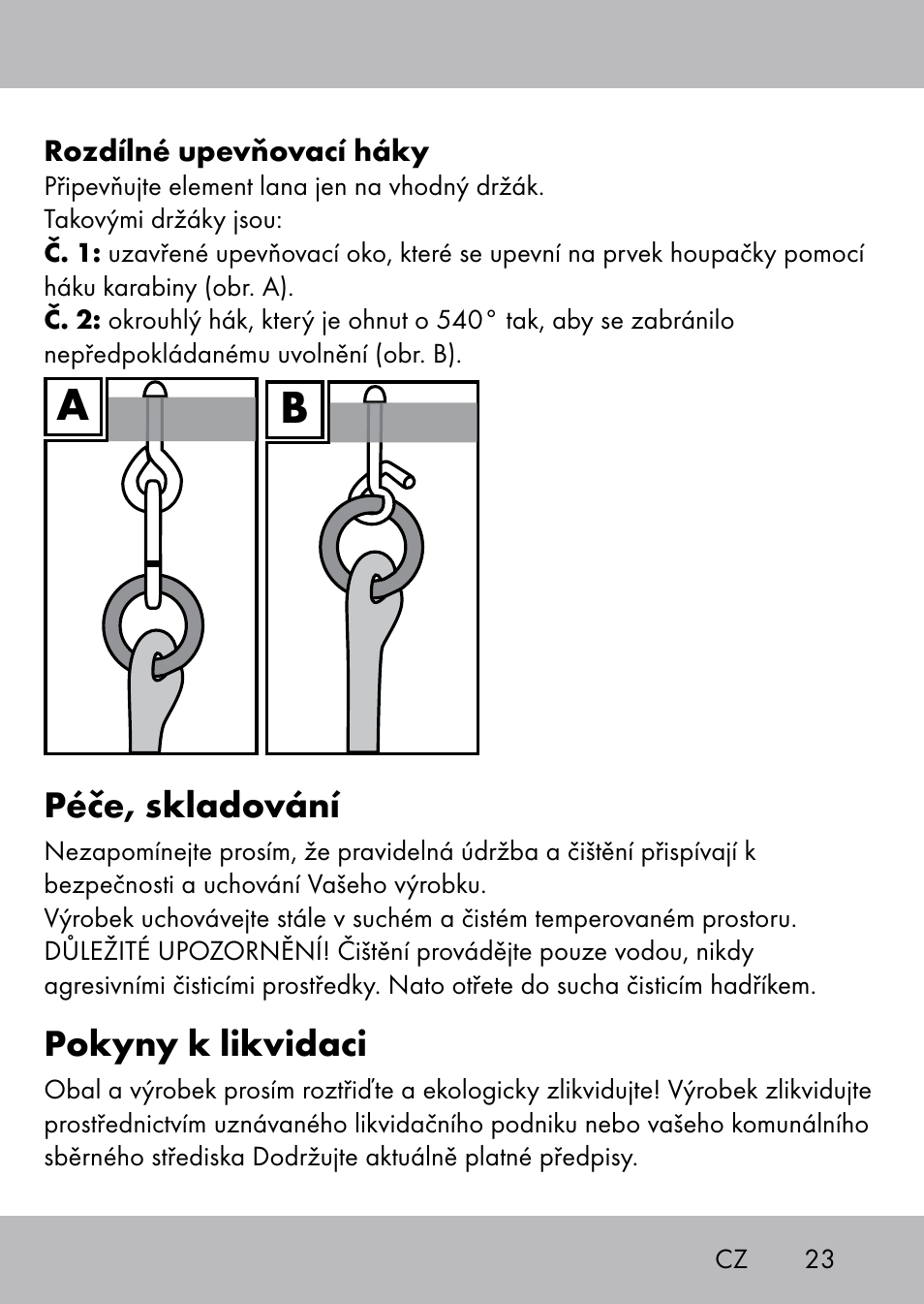 Péče, skladování, Pokyny k likvidaci | Playtive Swing Kletterseil User Manual | Page 21 / 32