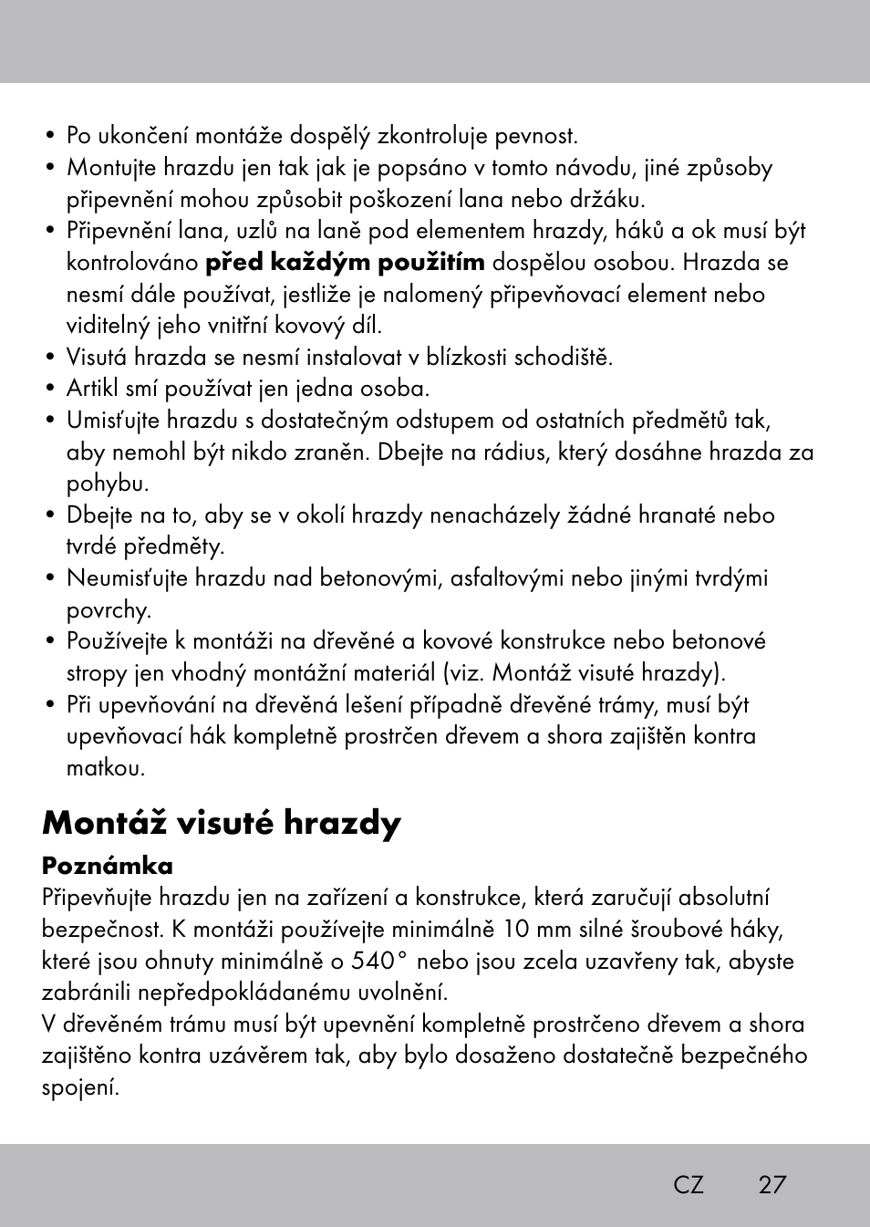 Montáž visuté hrazdy | Playtive Swing Trapezschaukel User Manual | Page 25 / 40