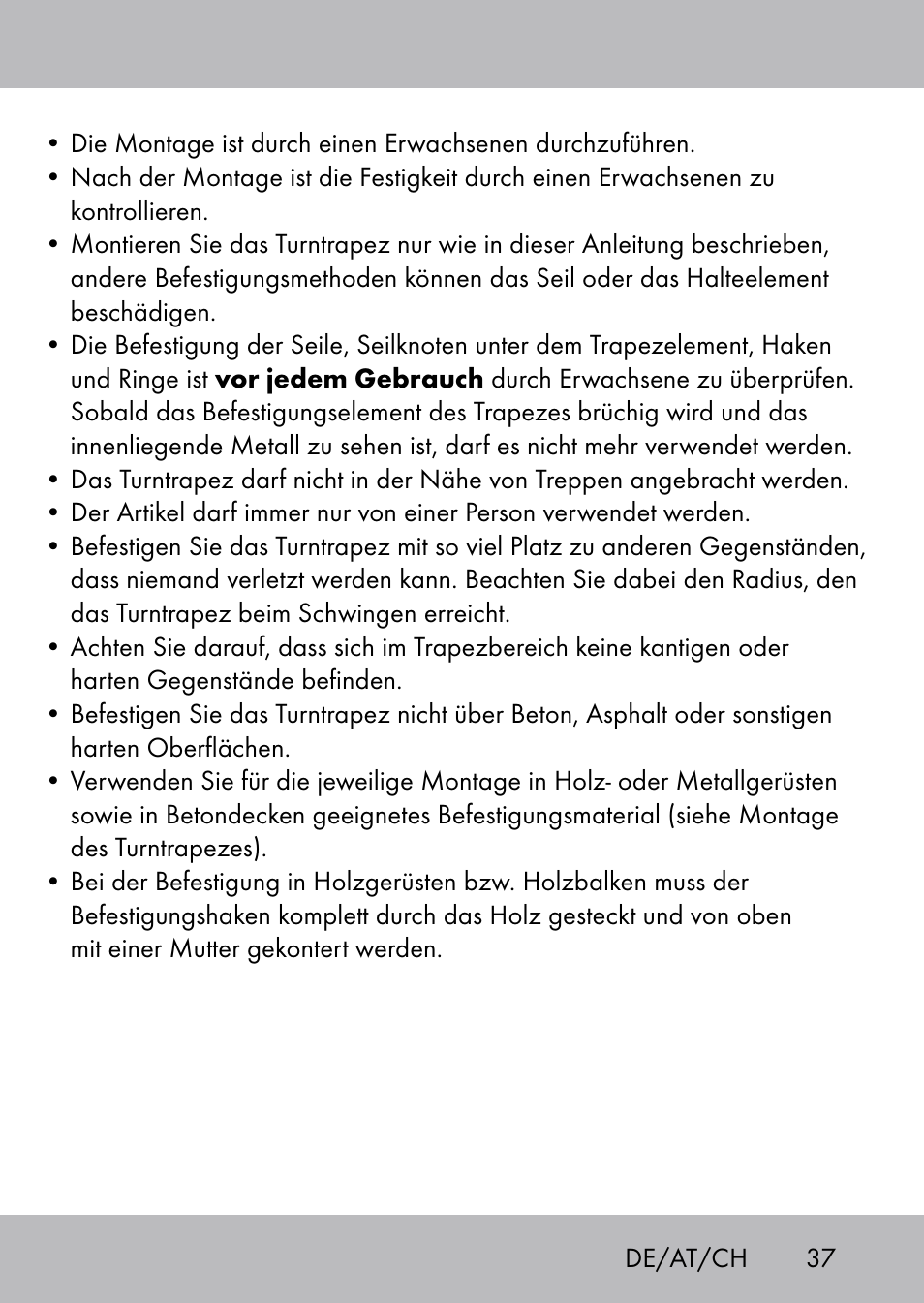 Playtive Swing Trapezschaukel User Manual | Page 35 / 40