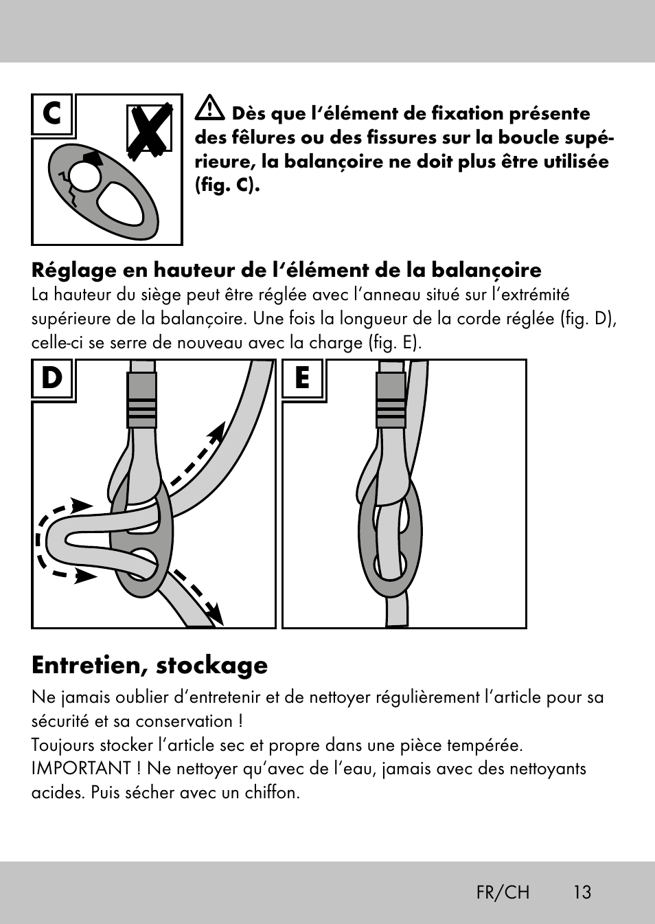 Entretien, stockage | Playtive Swing StyleA User Manual | Page 11 / 24
