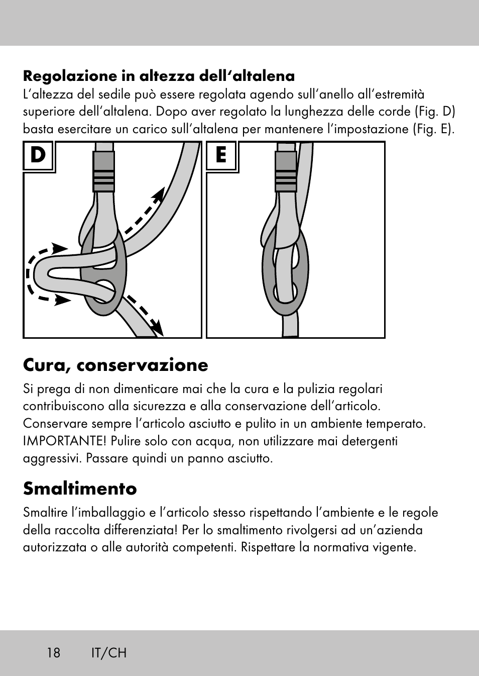 Cura, conservazione, Smaltimento | Playtive Swing StyleA User Manual | Page 16 / 24