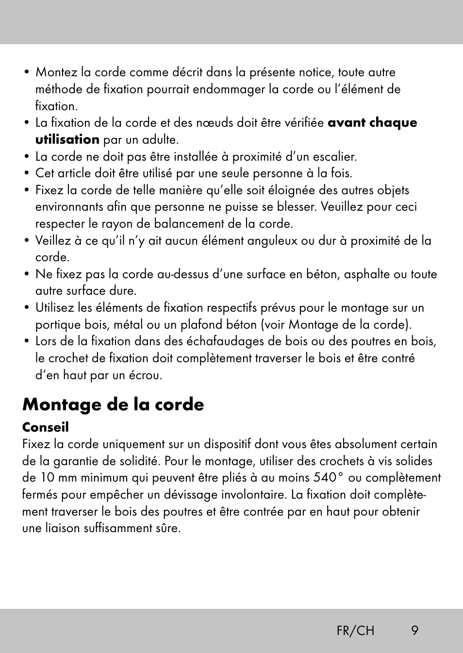 Montage de la corde | Playtive Swing StyleB User Manual | Page 7 / 20