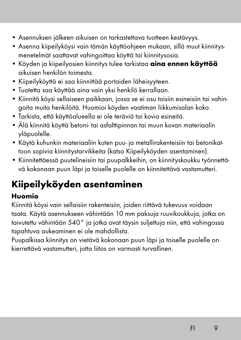 Kiipeilyköyden asentaminen | Playtive Swing StyleB User Manual | Page 7 / 32