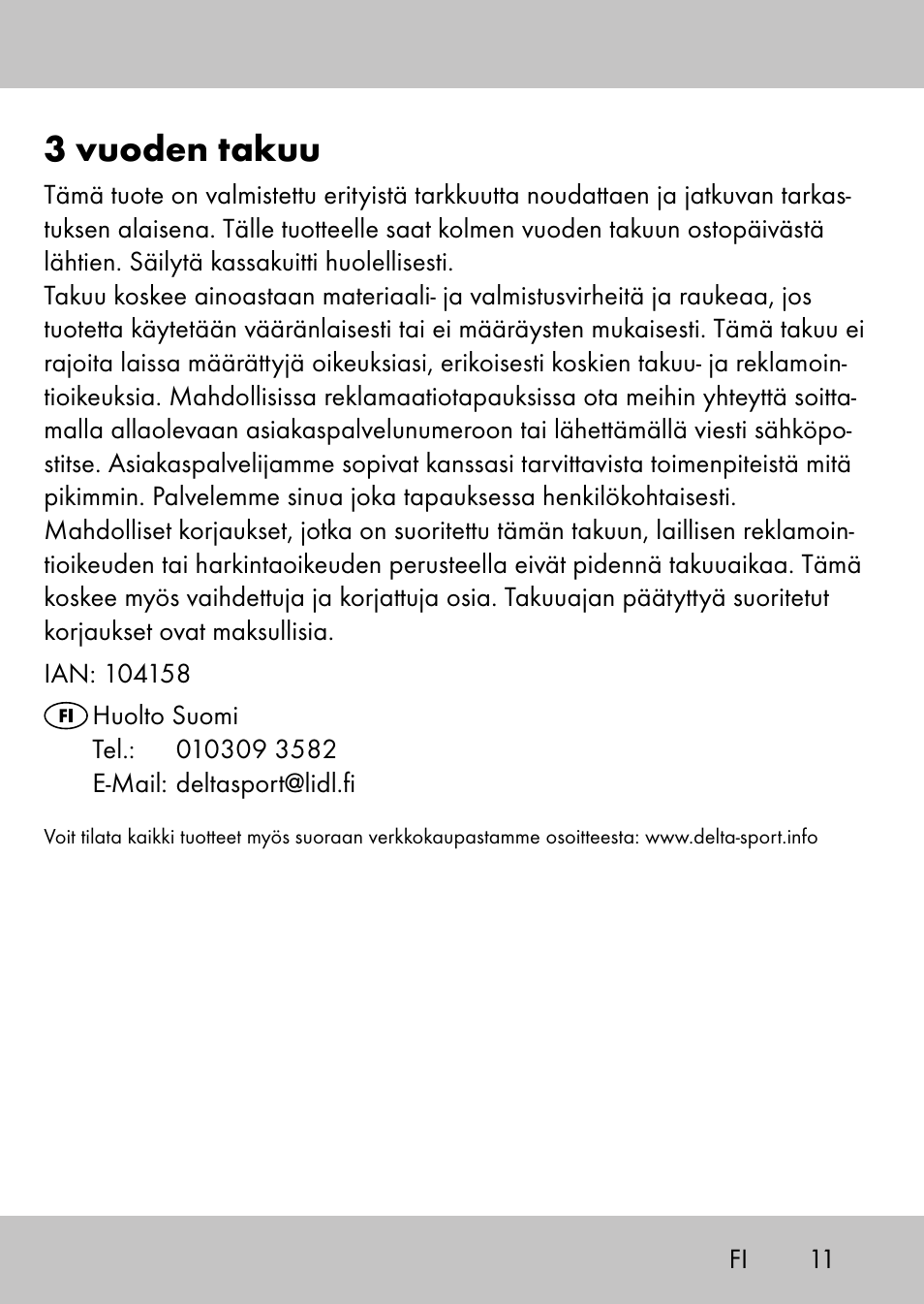 3 vuoden takuu | Playtive Swing StyleB User Manual | Page 9 / 32