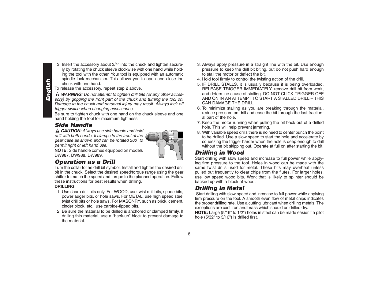 DeWalt DW9106 User Manual | Page 11 / 38