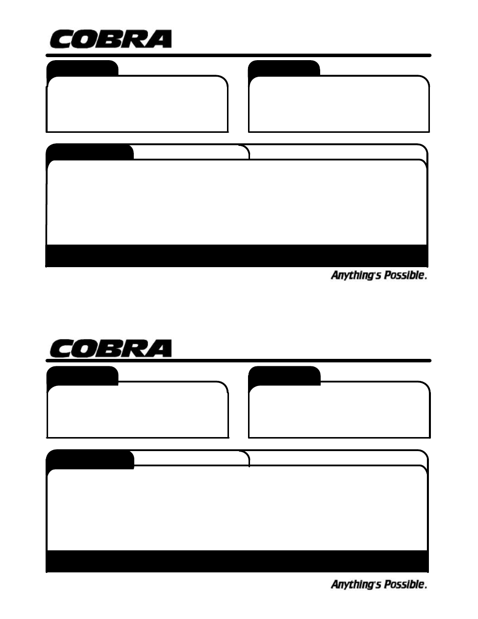 Cobra VLX 600 User Manual | 1 page