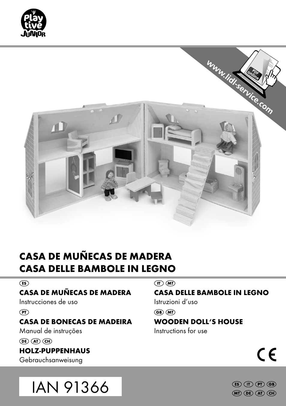 Playtive WOODEN DOLL‘S HOUSE User Manual | 8 pages