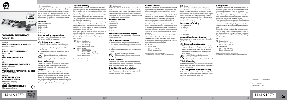 Playtive WOODEN EMERGENCY VEHICLES User Manual | 2 pages