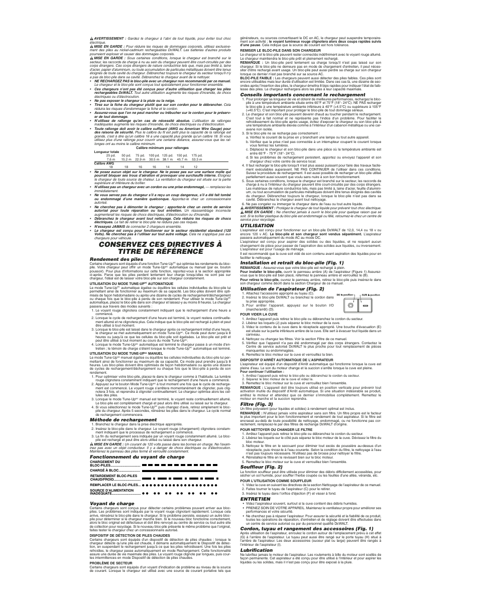 Conservez ces directives à titre de référence | DeWalt dc500 User Manual | Page 4 / 7