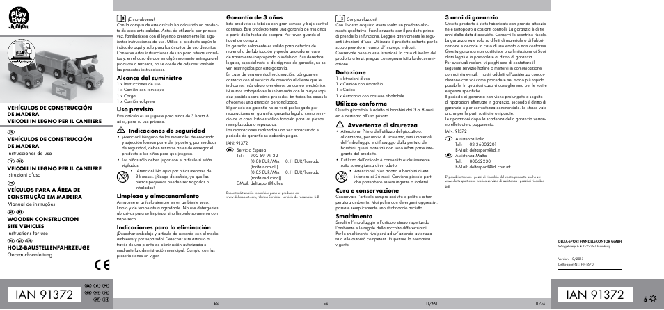 Playtive WOODEN CONSTRUCTION SITE VEHICLES User Manual | 2 pages