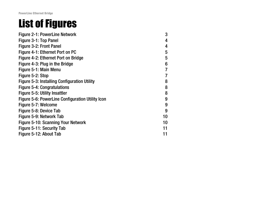 List of figures | Linksys PLEBR10 User Manual | Page 4 / 29