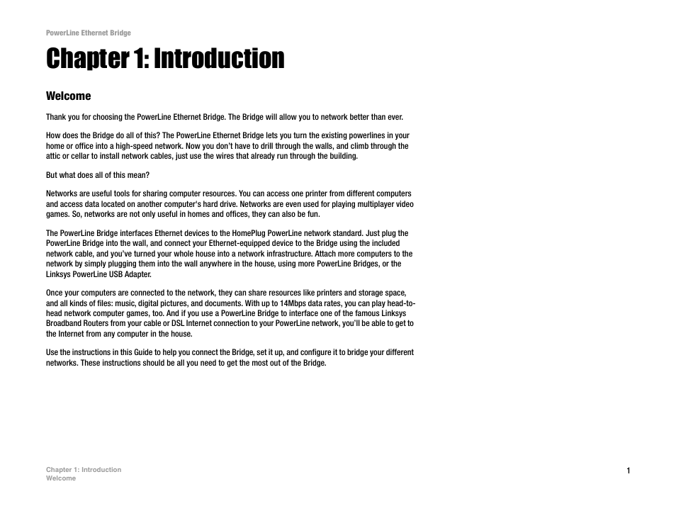Chapter 1: introduction | Linksys PLEBR10 User Manual | Page 5 / 29