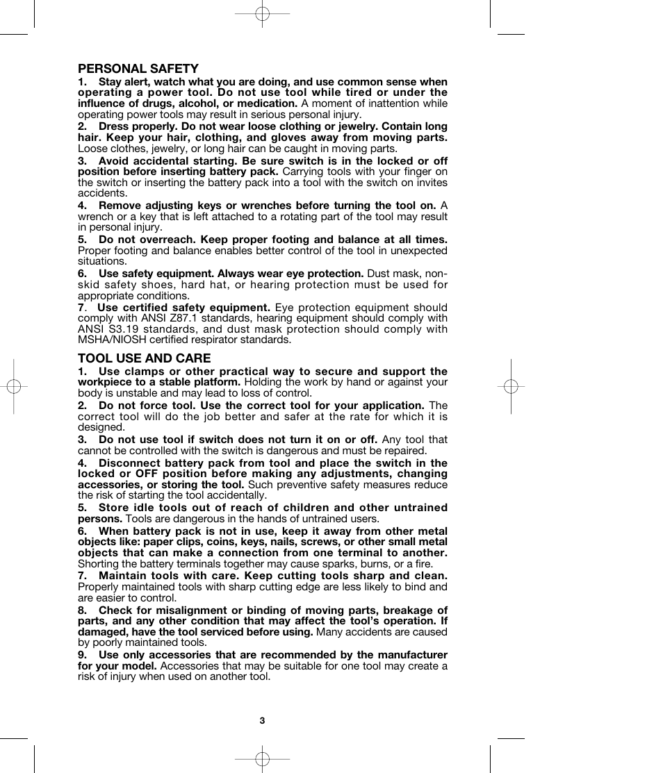 Porter-Cable MODEL 290 User Manual | Page 3 / 15