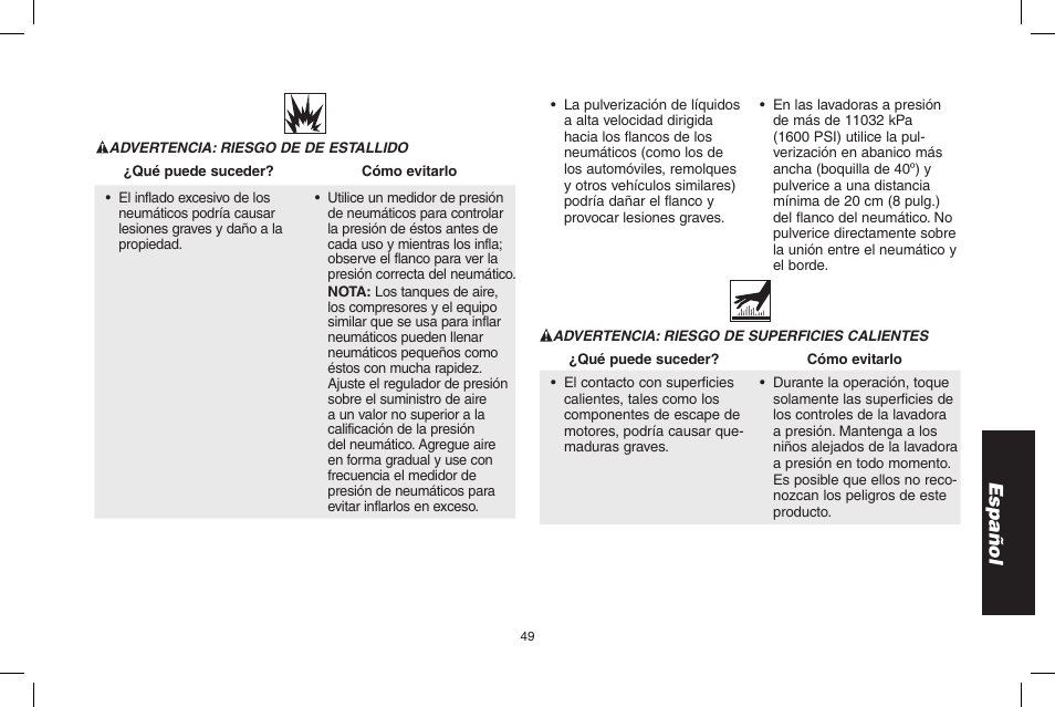 Español | DeWalt N0003431 User Manual | Page 49 / 68