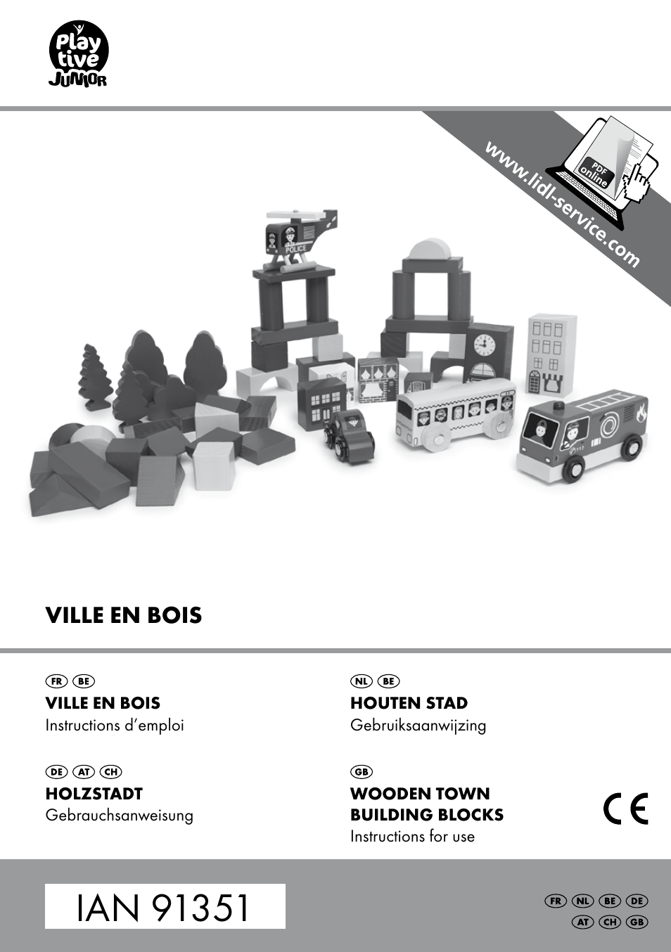 Playtive WOODEN TOWN BUILDING BLOCKS User Manual | 8 pages