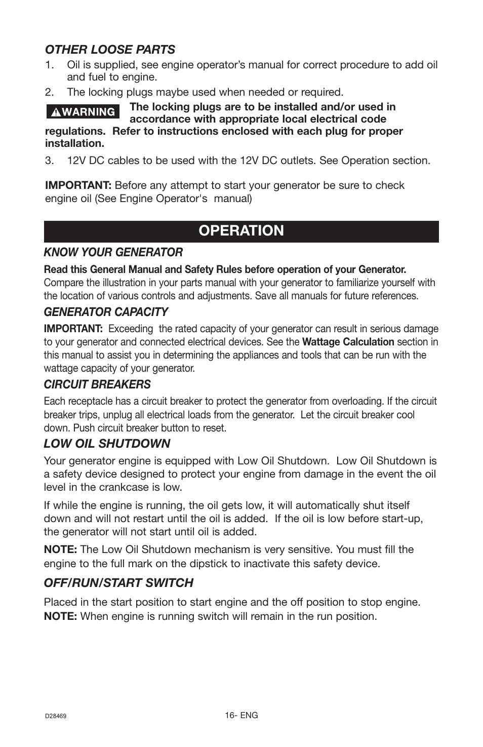 Operation | Porter-Cable H1000IS User Manual | Page 16 / 28