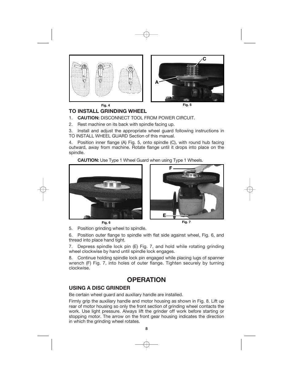 Operation | Porter-Cable MODEL 7408 User Manual | Page 8 / 13